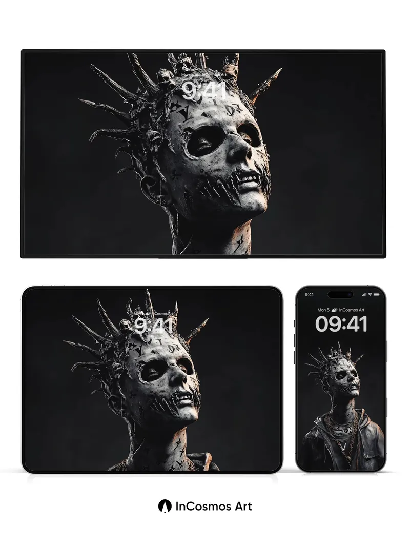 Gothic Crown Wallpaper with Living Metal