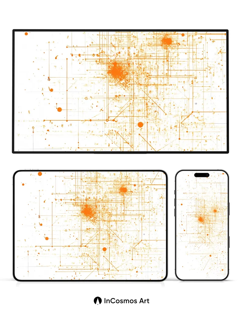 Circuit Bloom Wallpaper with Golden Nodes