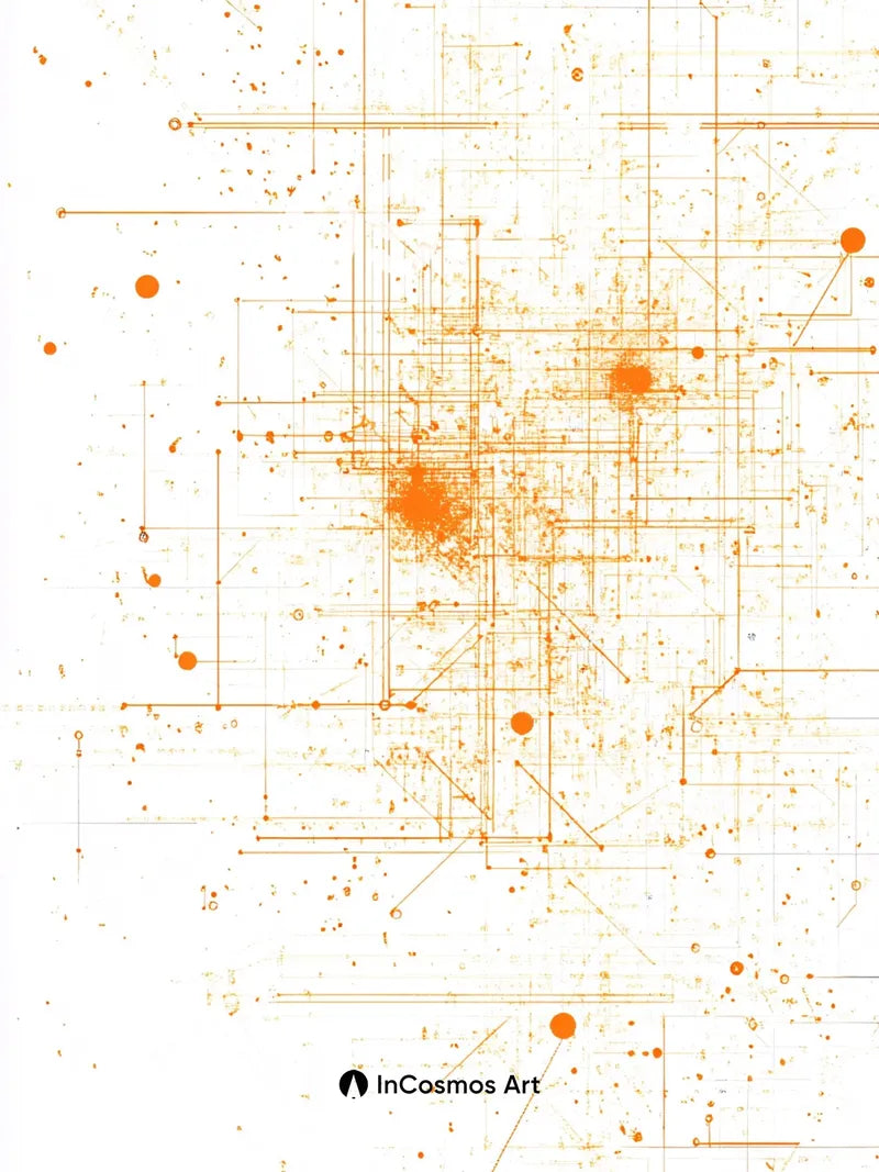 Circuit Bloom Wallpaper with Golden Nodes