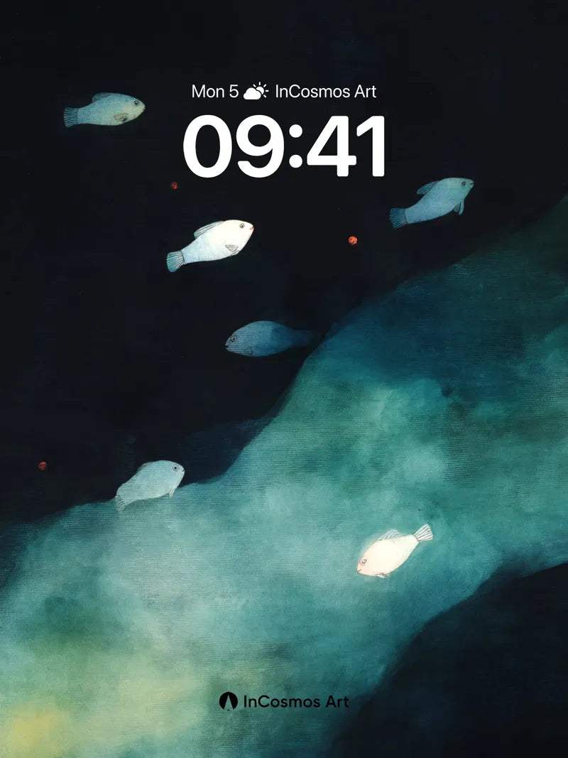 Luminous Drift Wallpaper with Ethereal Fish