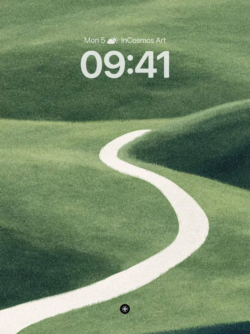Verdant Serenity Wallpaper with Winding Path wallpaper for iPhone, iPad & Mac
