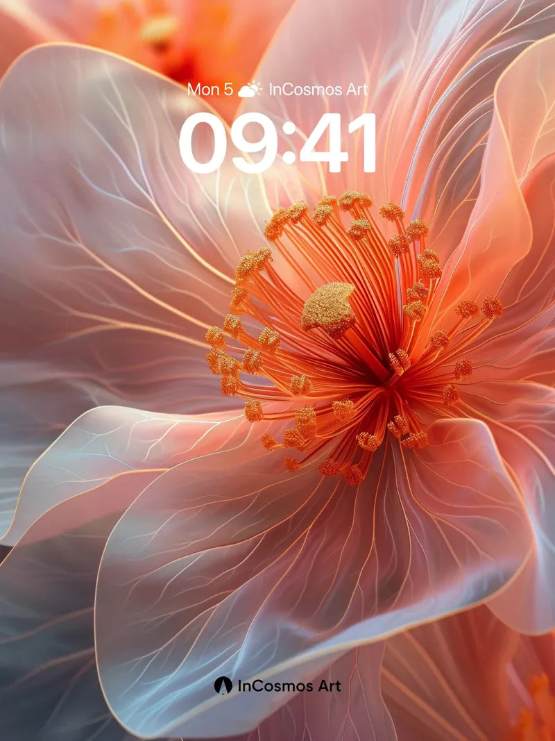 Luminous Petal Wallpaper with Ethereal Veins wallpaper for iPhone, iPad & Mac