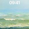 Seafoam Whisper Wallpaper with Gilded Horizons wallpaper for iPhone, iPad & Mac