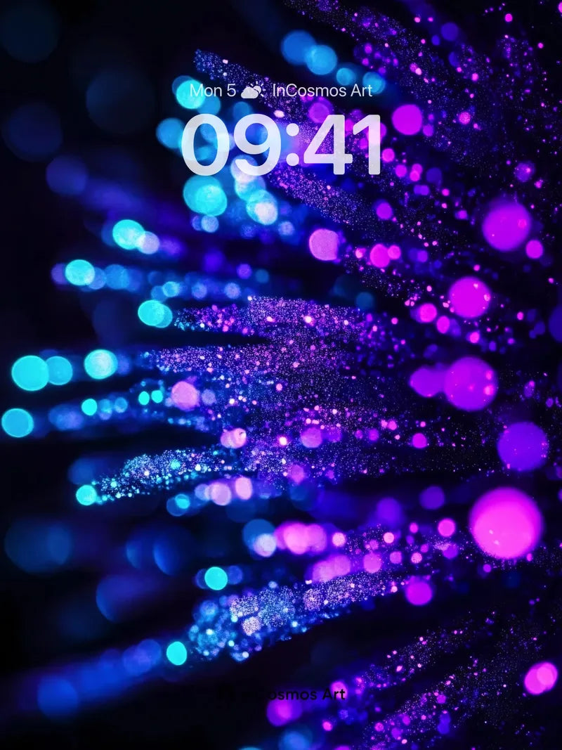 Cosmic Pulse Wallpaper with Neon Trails