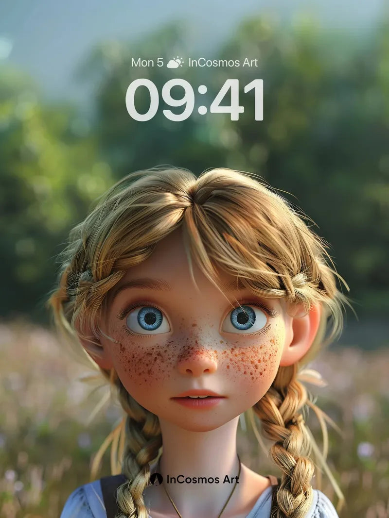 Whispering Meadow Wallpaper with Golden Braids