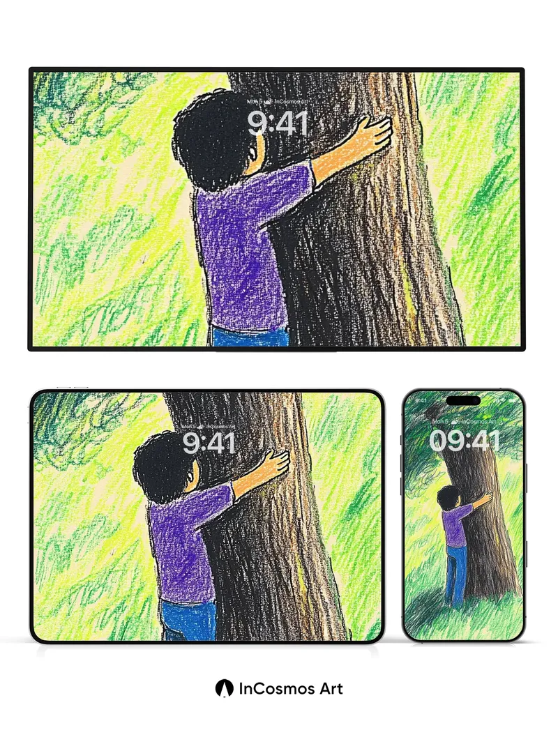 Whispering Embrace Wallpaper with Forest Pulse