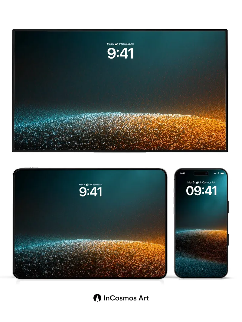 Cosmic Dune Wallpaper with Living Particles