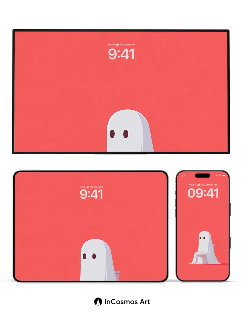 Quiet Ghost Wallpaper with Coral Hush