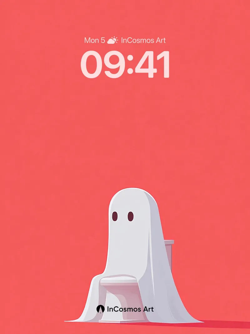 Quiet Ghost Wallpaper with Coral Hush