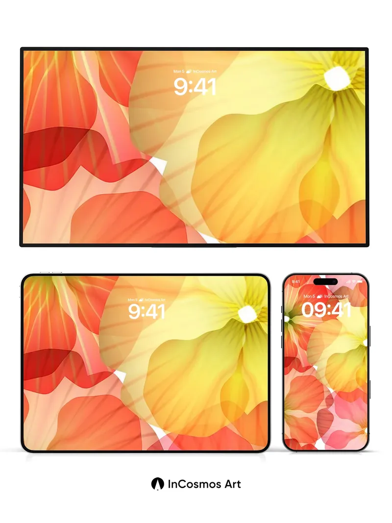 Luminous Bloom Wallpaper with Radiant Petals