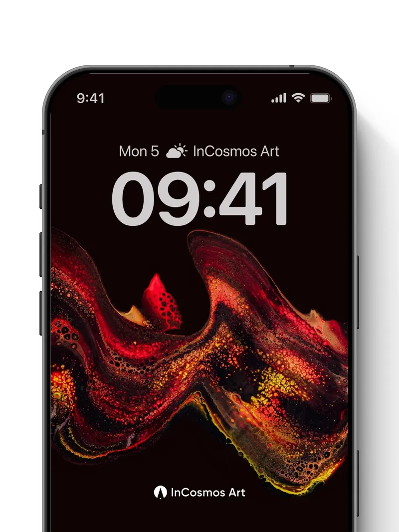 Crimson Wave Wallpaper with Luminous Veins