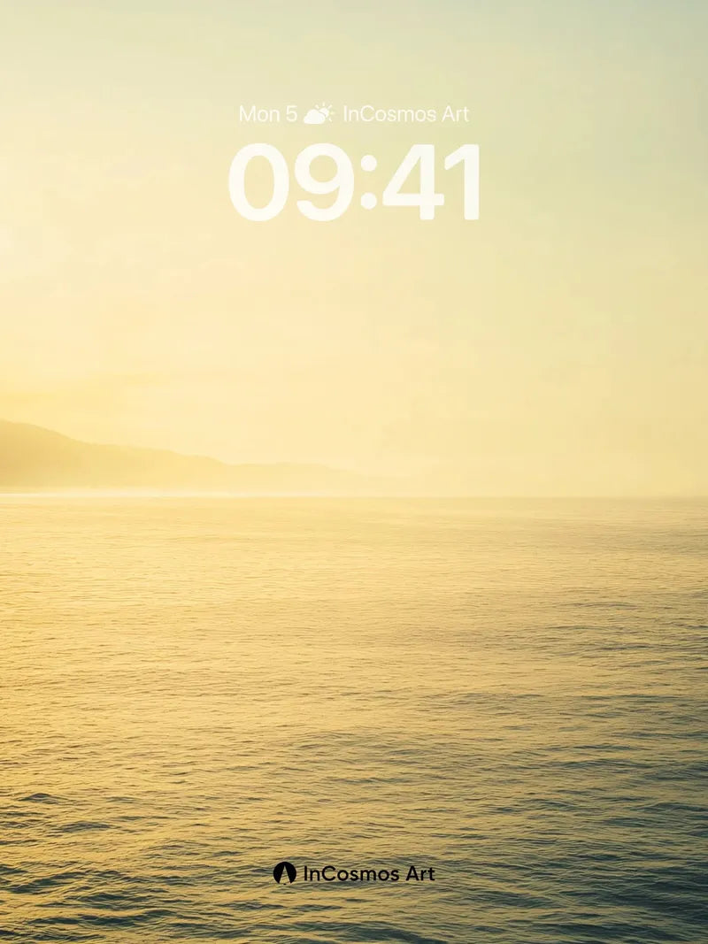 Golden Hush Wallpaper with Distant Shore