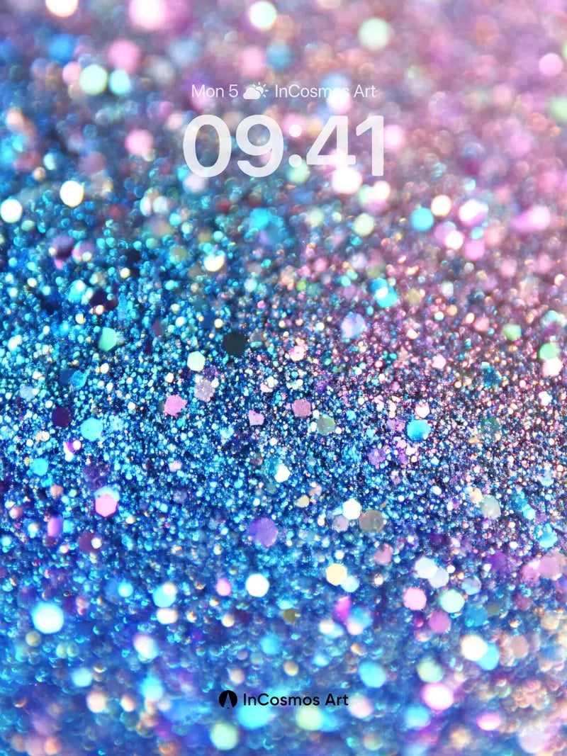 Cosmic Sparkle Wallpaper with Iridescent Depth