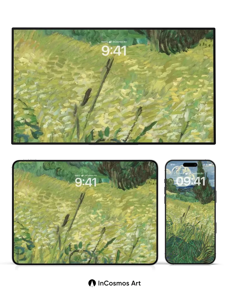 Whispering Wheat Wallpaper with Cypress Sentinel