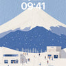Serenity Snowscape Wallpaper with Mount Fuji Echo wallpaper for iPhone, iPad & Mac