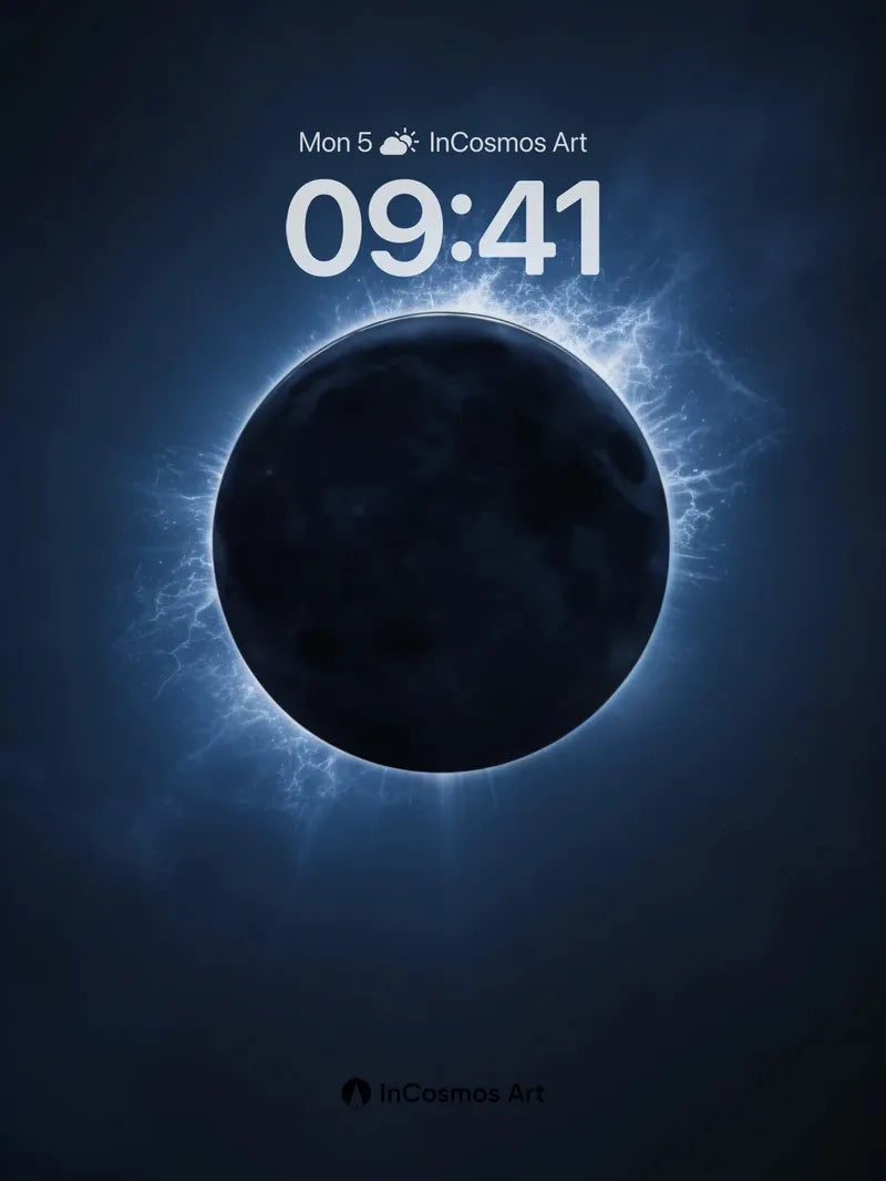 Cosmic Veil Wallpaper with Electric Corona