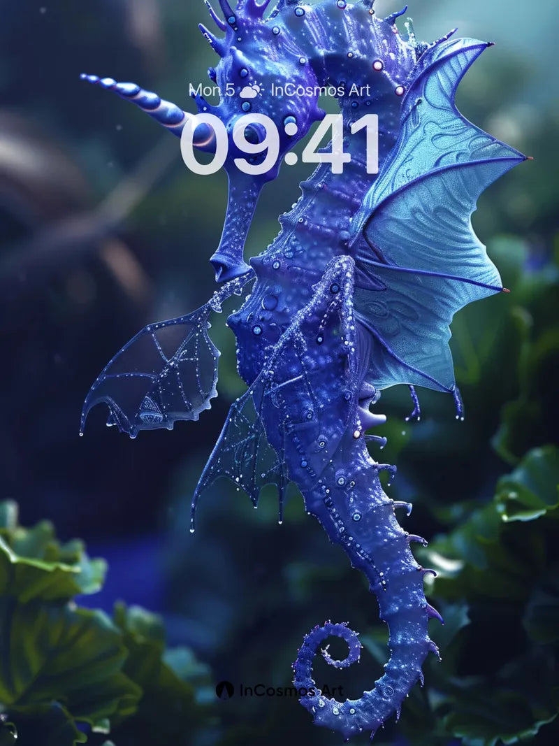 Luminous Depths Wallpaper with Celestial Scales