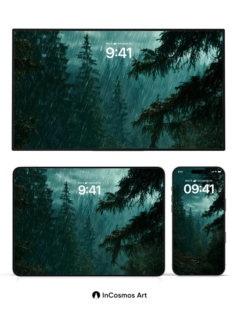 Whispering Rainforest Wallpaper with Emerald Veil