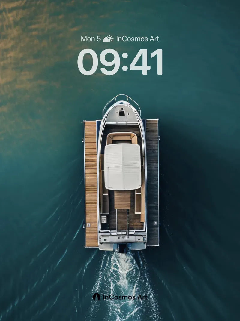 Serenity Sail Wallpaper with Wooden Deck Pulse