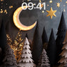 Midnight Forest Wallpaper with Golden Stars wallpaper for iPhone, iPad & Mac