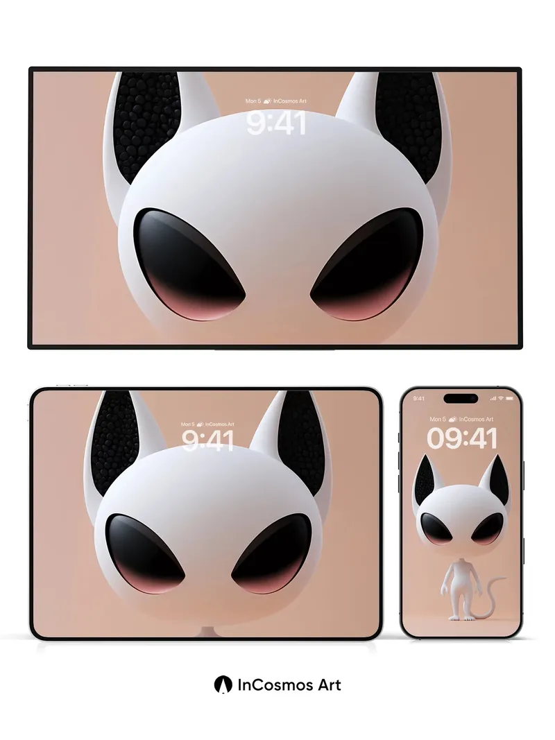 Silent Whisper Wallpaper with Alien Cat Ears