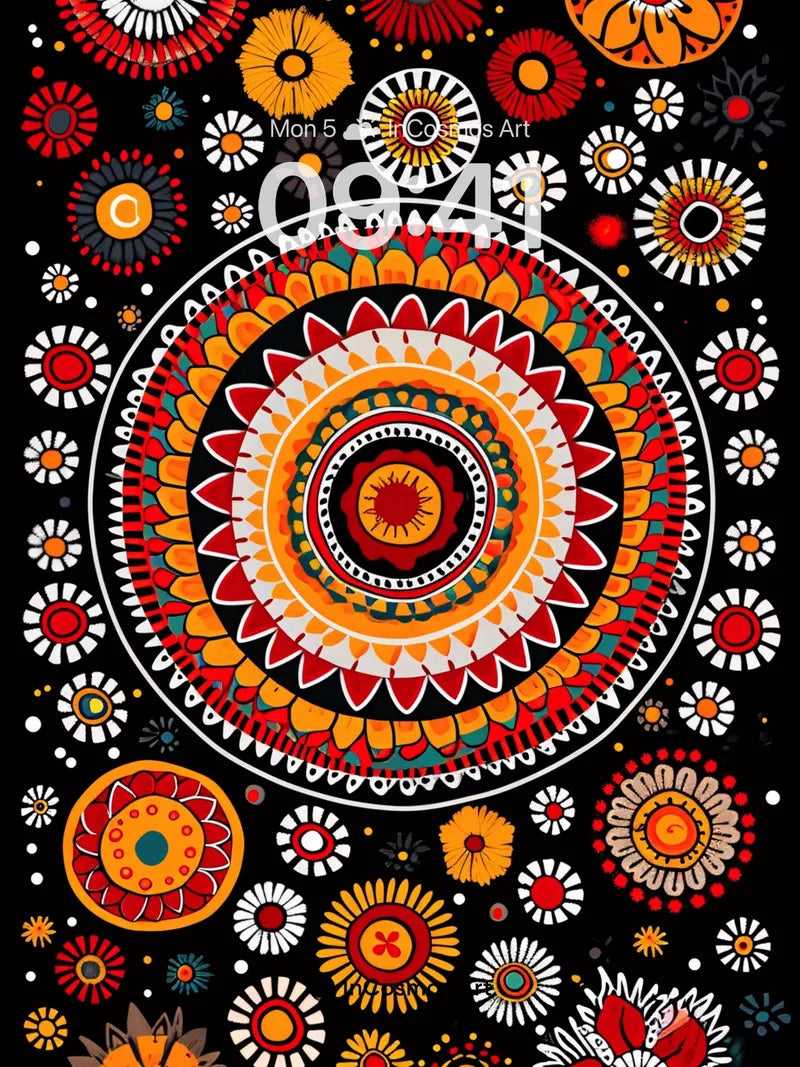 Radiant Mandala Wallpaper with Cosmic Blooms