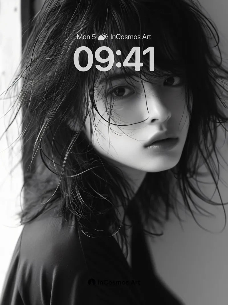 Shadowed Whispers Wallpaper with Midnight Hair