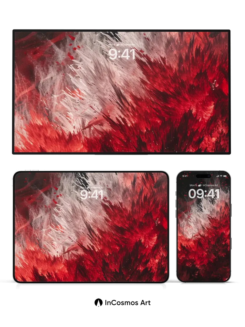 Crimson Storm Wallpaper with Ashen Veil