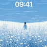 Serenity Field Wallpaper with Whispering Blooms wallpaper for iPhone, iPad & Mac