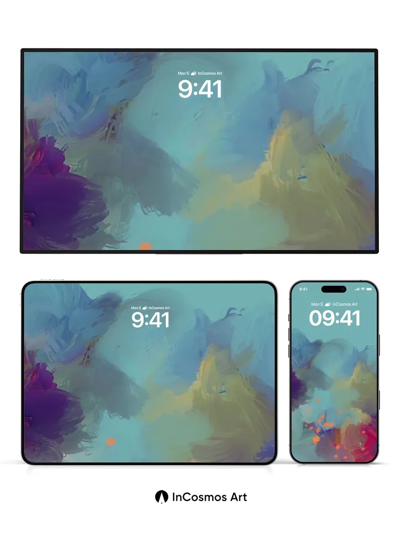 Whispering Hues Wallpaper with Floating Light