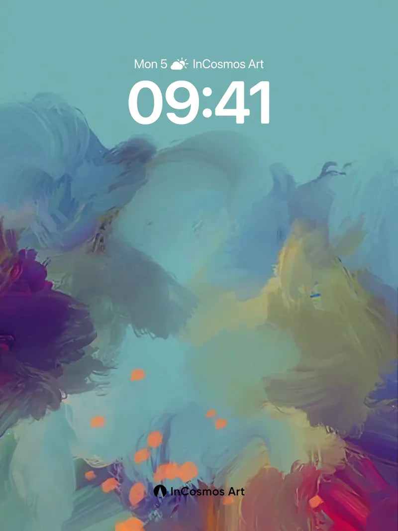 Whispering Hues Wallpaper with Floating Light