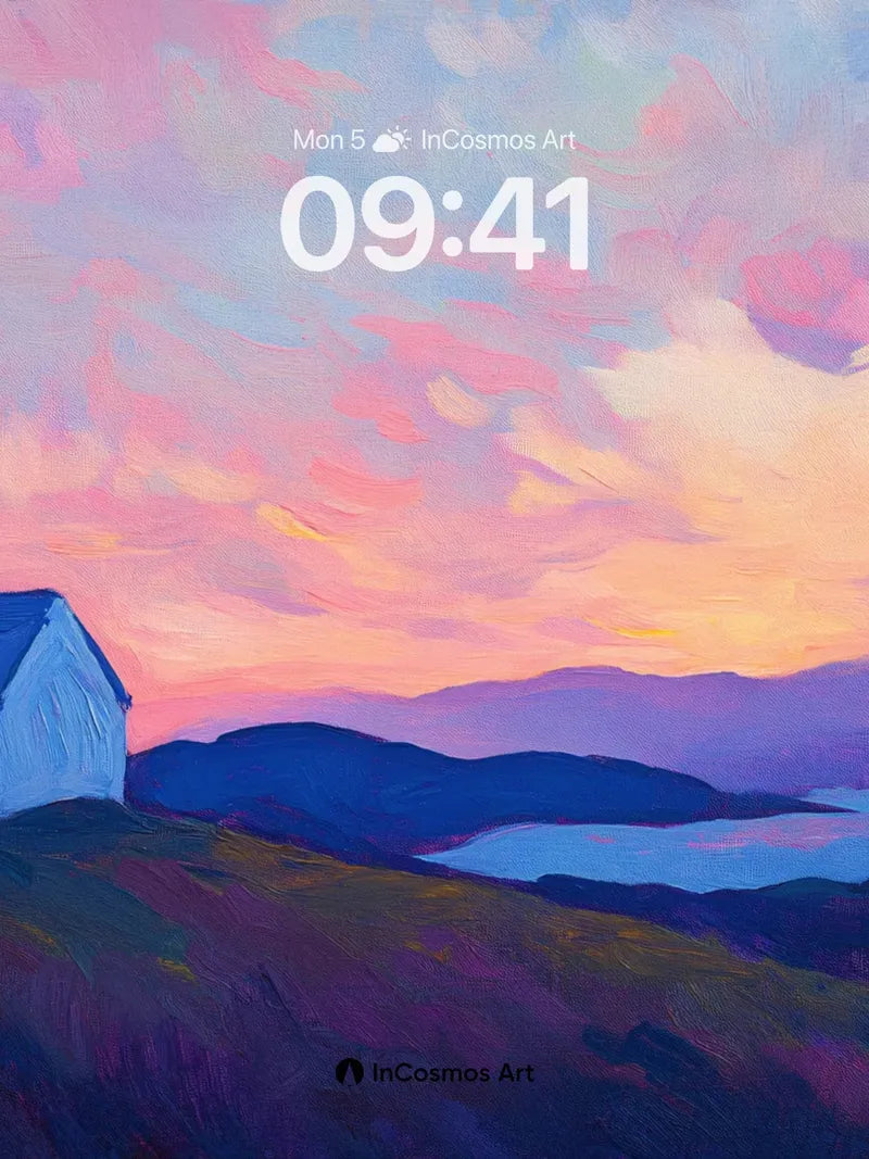 Crimson Hush Wallpaper with Mountain Whispers