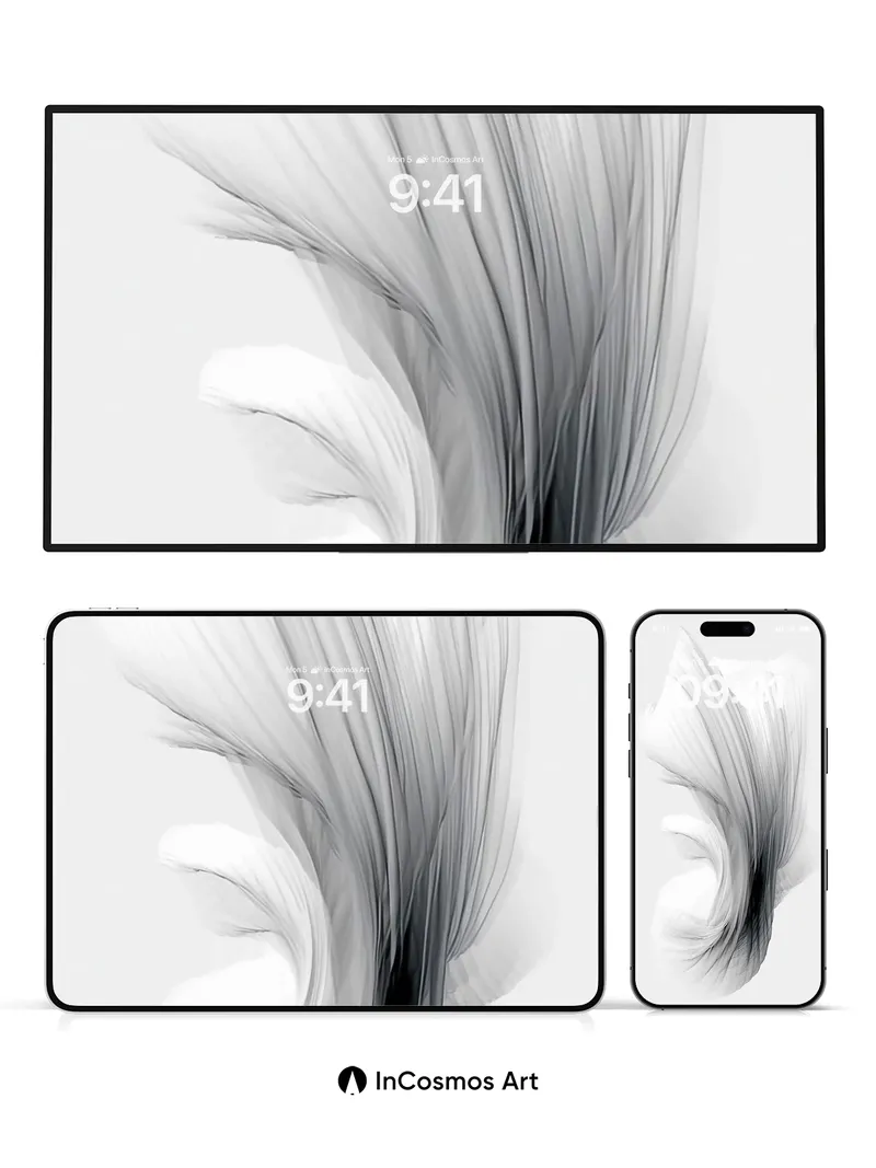 Whispering Feather Wallpaper with Ethereal Flow