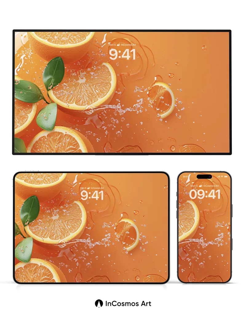 Zesty Pulse Wallpaper with Citrus Splash