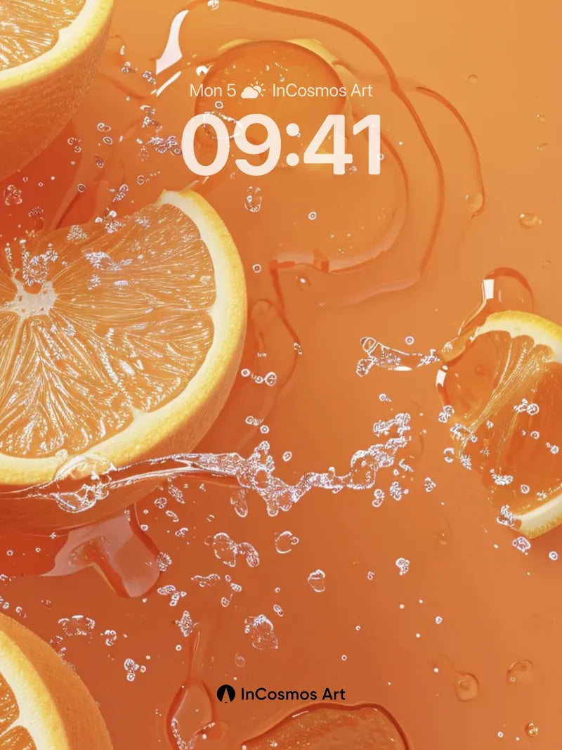 Zesty Pulse Wallpaper with Citrus Splash