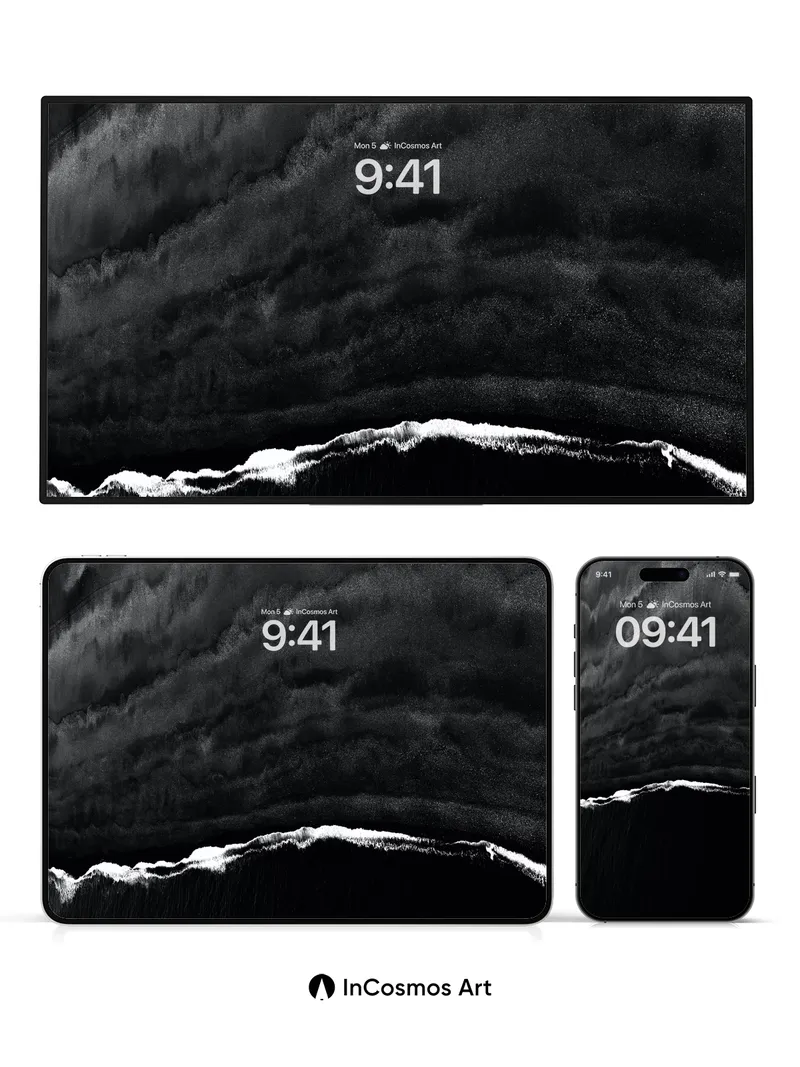 Inkstorm Ocean Wallpaper with Frosted Edge