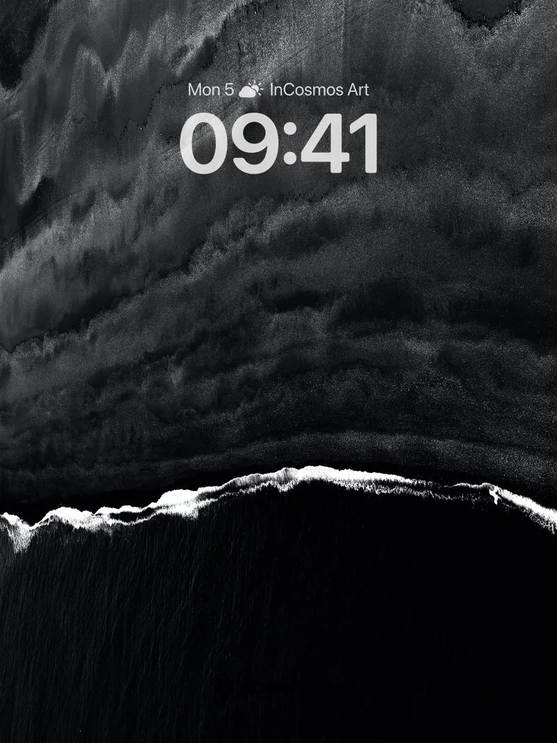 Inkstorm Ocean Wallpaper with Frosted Edge