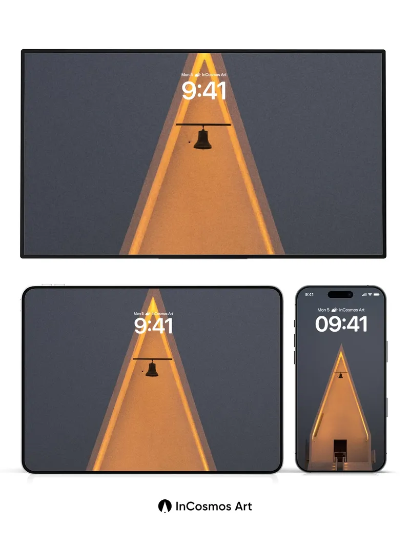 Serene Geometry Wallpaper with Golden Light Veins