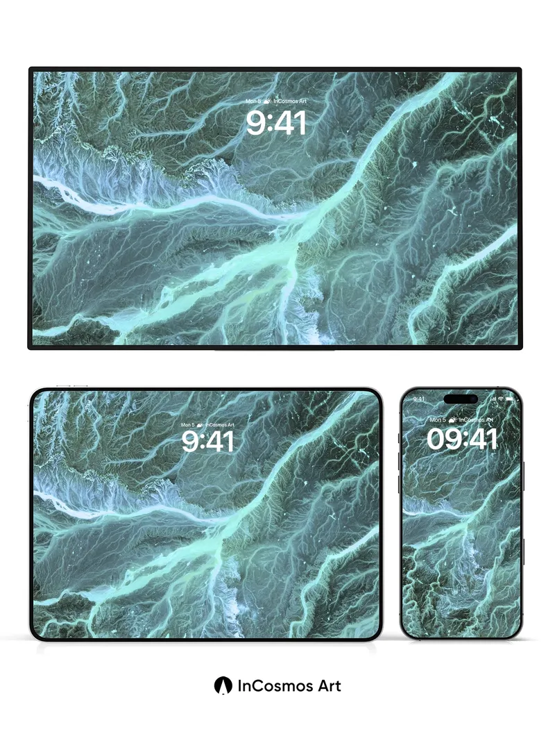 Veined Riverlight Wallpaper with Living Currents