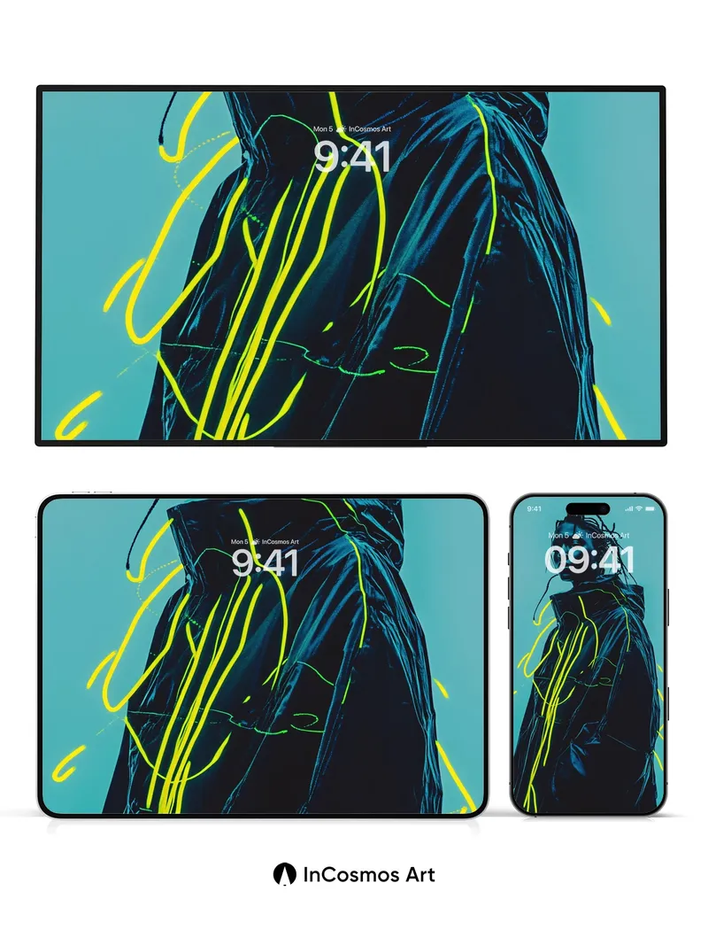 Neon Pulse Wallpaper with Electric Threads