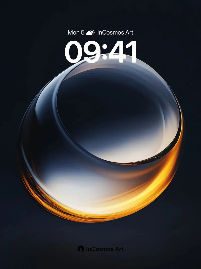 Luminous Orb Wallpaper with Golden Edge