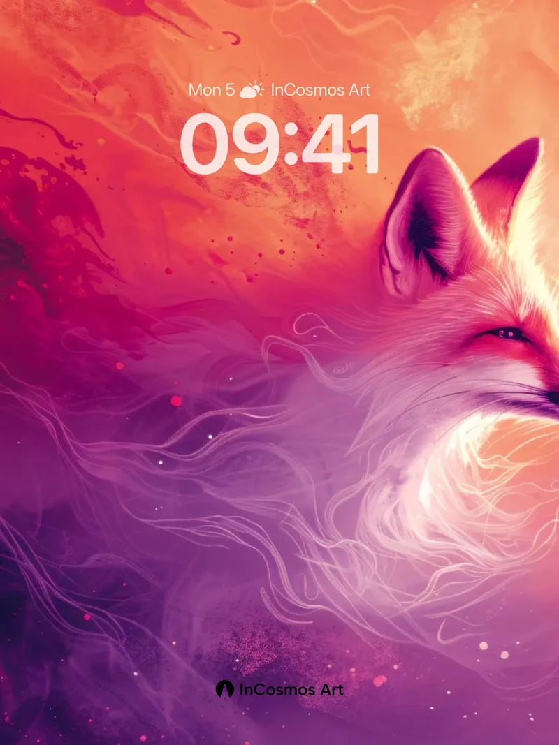 Ethereal Fox Wallpaper with Cosmic Breath