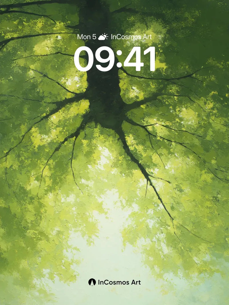 Serenity Canopy Wallpaper with Whispering Leaves