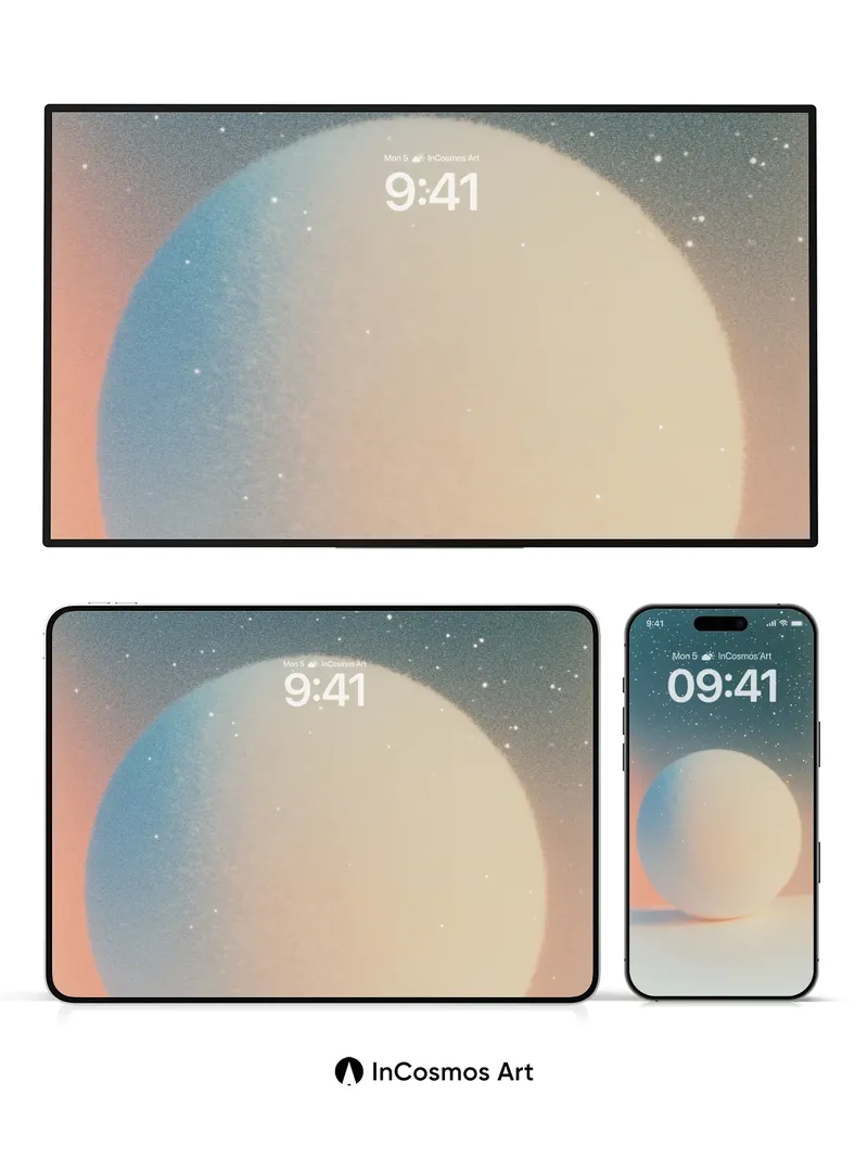 Serene Orb Wallpaper with Starlight Gradient