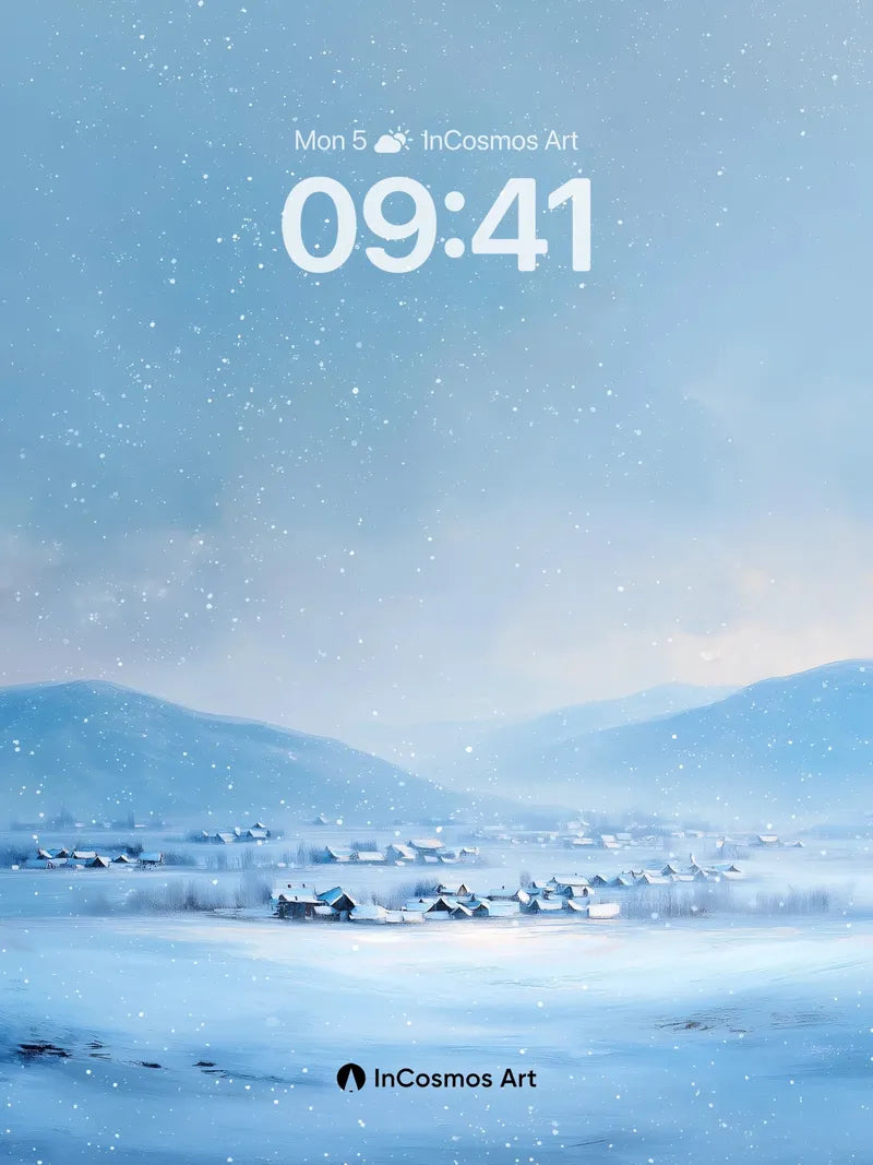 Serenity Snowfall Wallpaper with Frozen Light wallpaper for iPhone, iPad & Mac