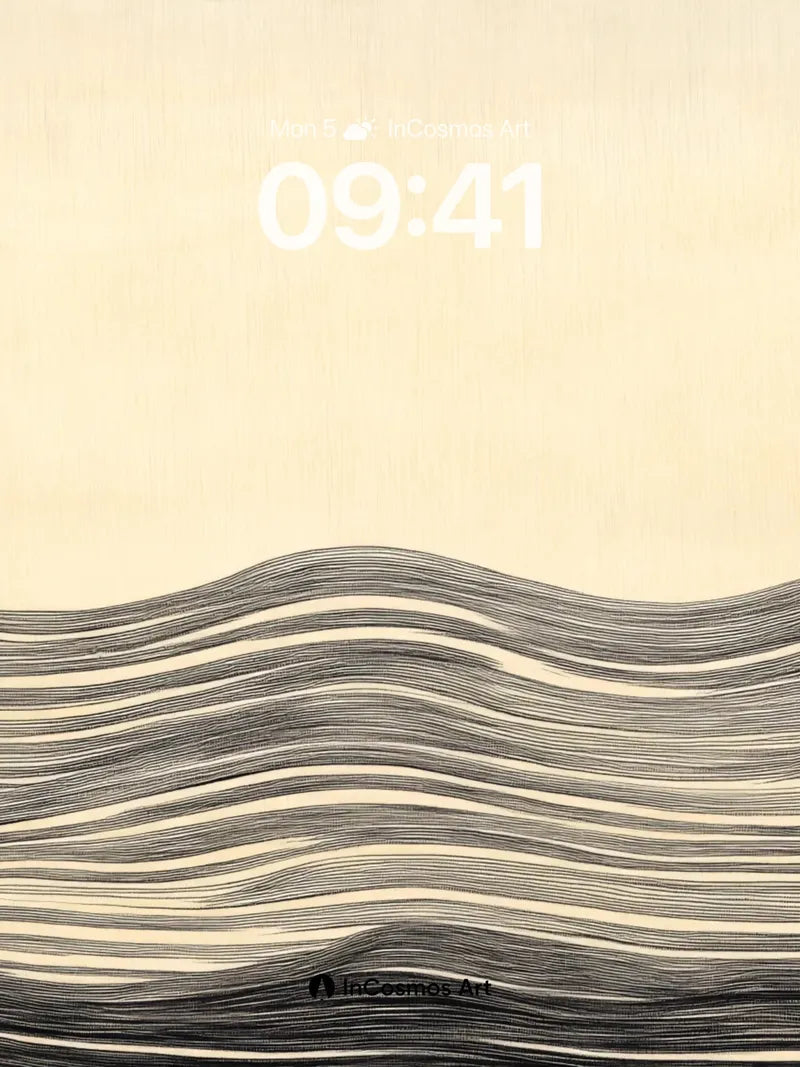 Serenity Wave Wallpaper with Etched Depth