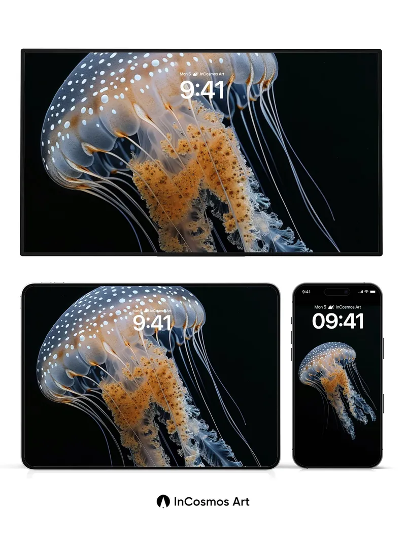 Luminous Drift Wallpaper with Celestial Spots