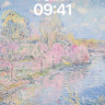 Serene Watercolor River Wallpaper with Monet Touch wallpaper for iPhone, iPad & Mac