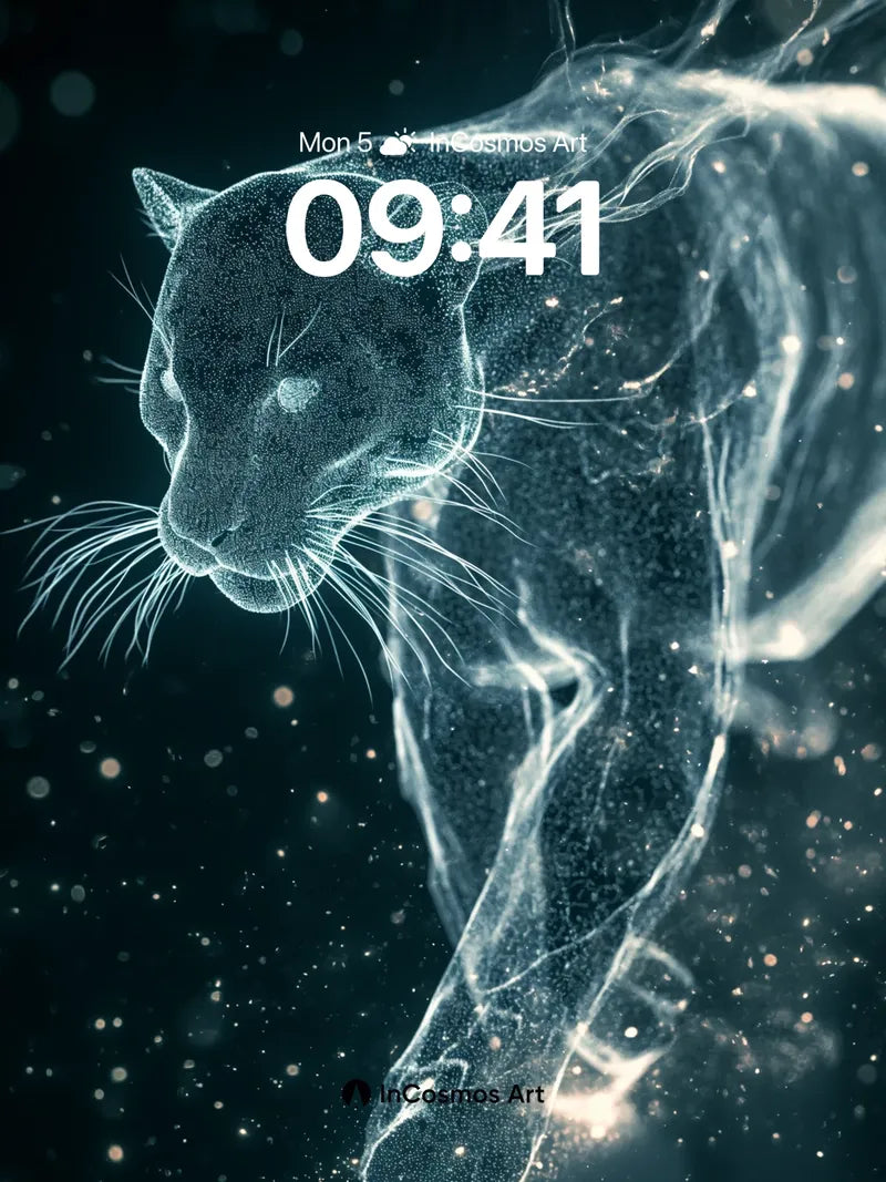 Stellar Panther Wallpaper with Ethereal Trails