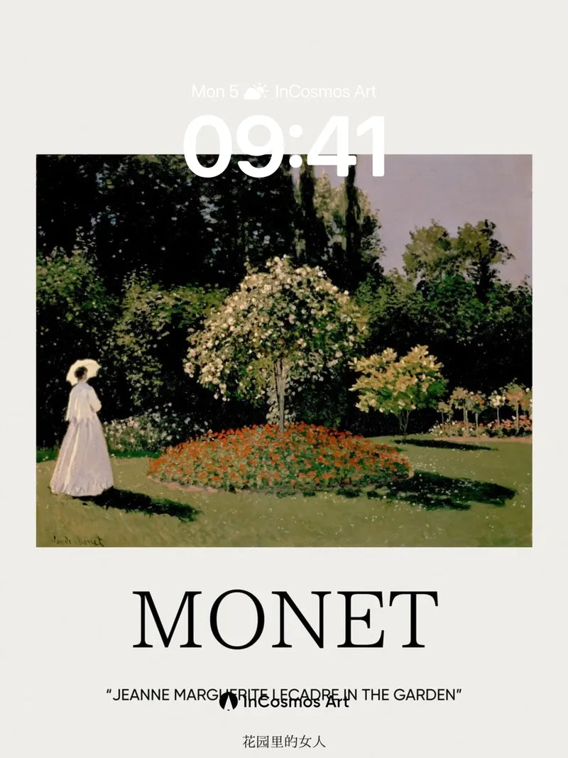 Serenity Garden Wallpaper with Monet's Light wallpaper for iPhone, iPad & Mac